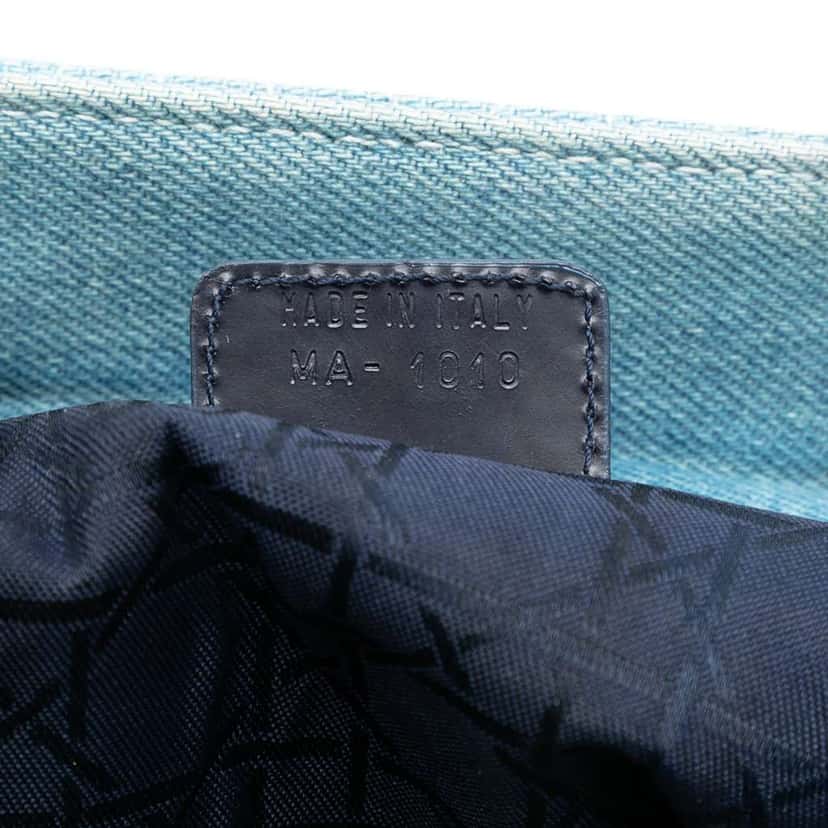 Dior Large Denim Cannage Acrylic Handles Lady Dior Blue Denim Very good condition - Box View