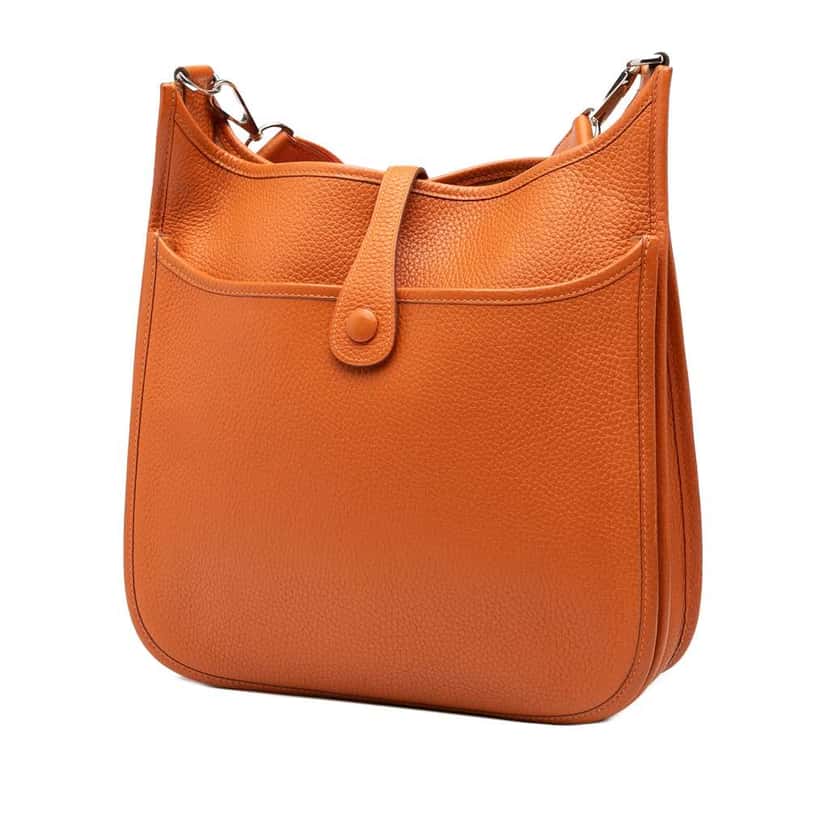 Hermès Clemence Evelyne III PM Orange Leather Good condition - Back View