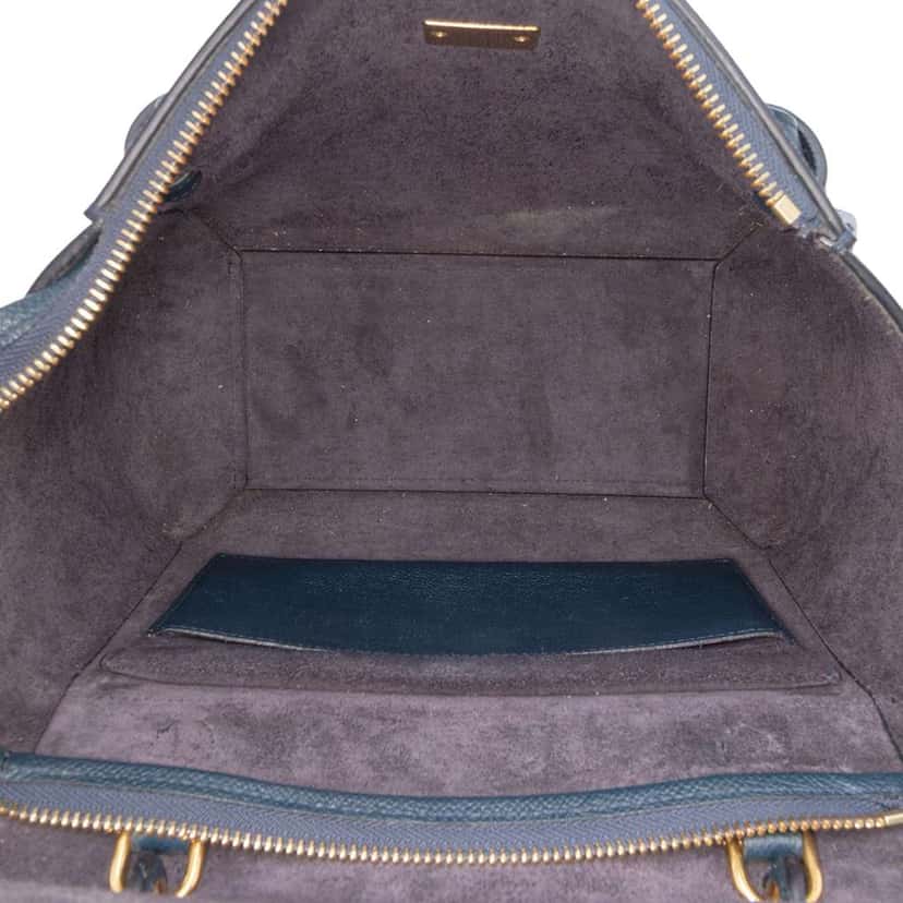 Celine Mini Grained Calfskin Belt Bag Blue Leather Good condition - Model View