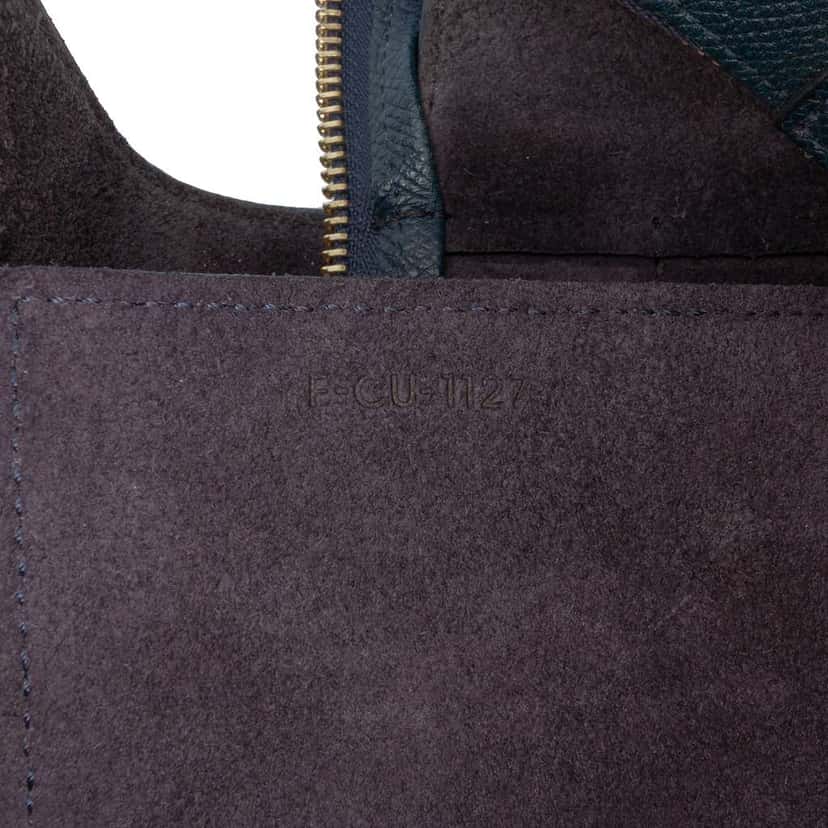 Celine Mini Grained Calfskin Belt Bag Blue Leather Good condition - Box View