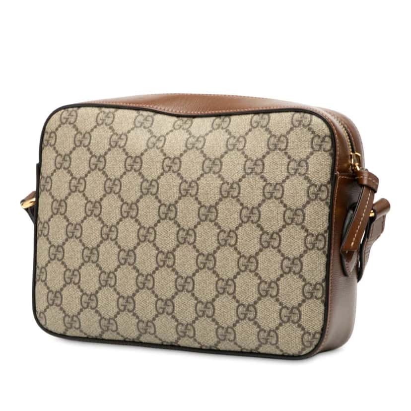 Gucci Small GG Supreme Horsebit 1955 Crossbody Brown Canvas Good condition - Back View