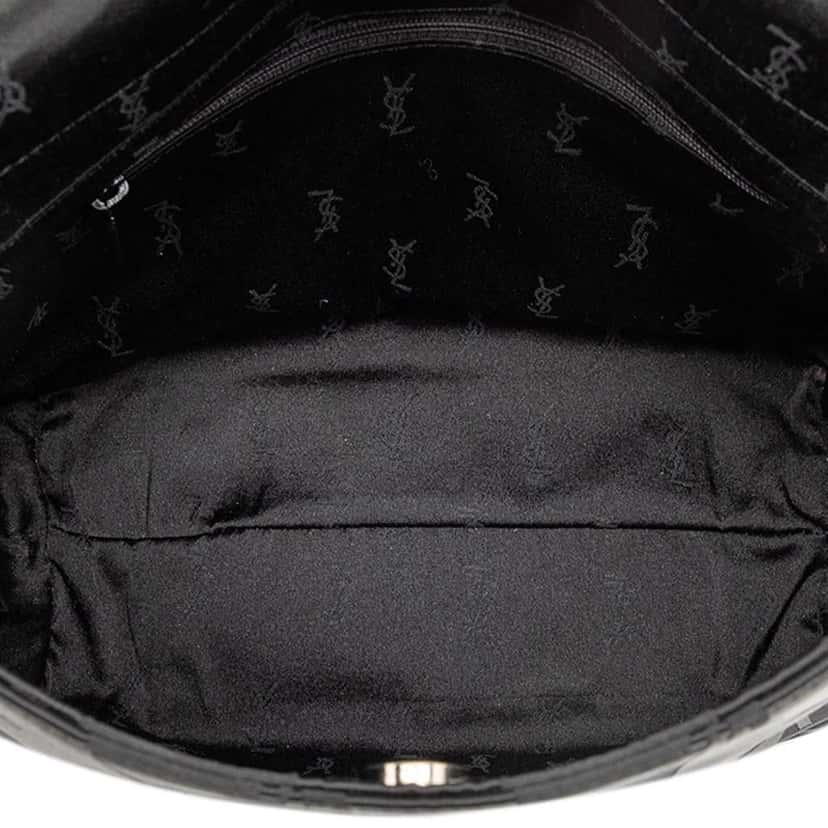 Saint Laurent Monogram Logo Nylon Shoulder Bag Black Good condition - Model View