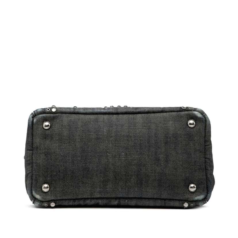 Prada Small Denim Canapa Bijoux and Grommet Satchel Blue Denim Good condition - Inside View