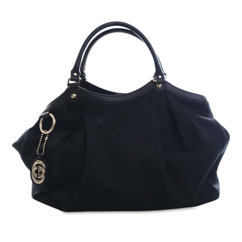Gucci Large GG Canvas Sukey Tote Black Canvas Good condition - Front View
