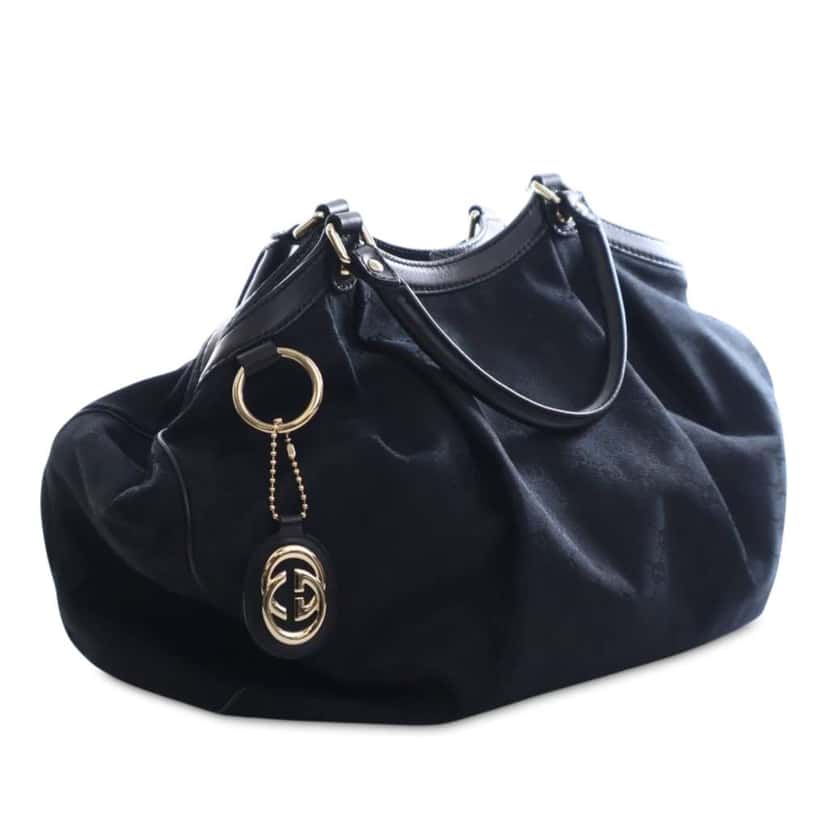 Gucci Large GG Canvas Sukey Tote Black Canvas Good condition - Back View