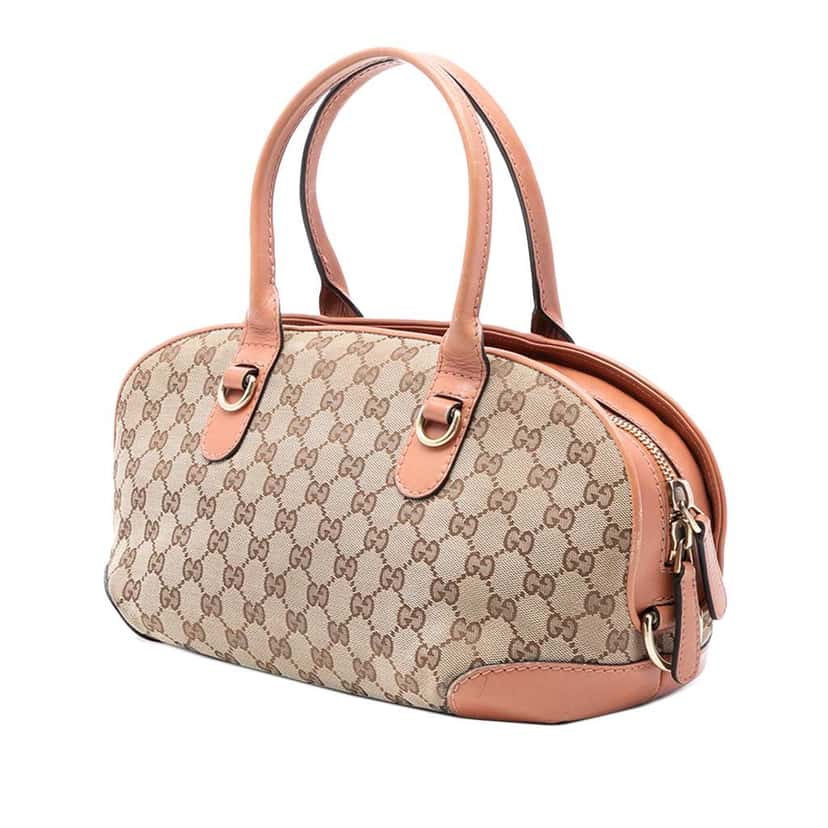 Gucci GG Canvas Heart Bit Satchel Brown Canvas Good condition - Back View