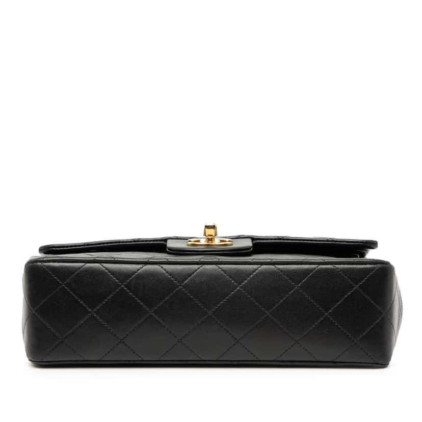 Chanel Small Classic Lambskin Double Flap Black Leather Good condition - Inside View