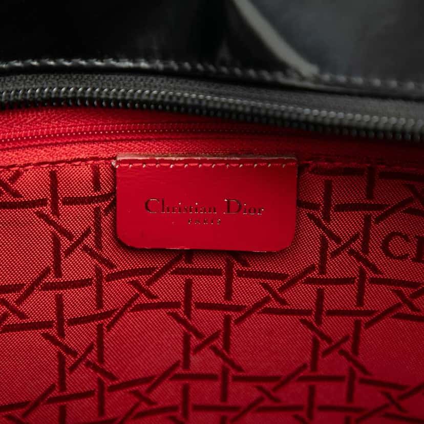 Dior Large Patent Lady Dior Black Leather Good condition - Box View