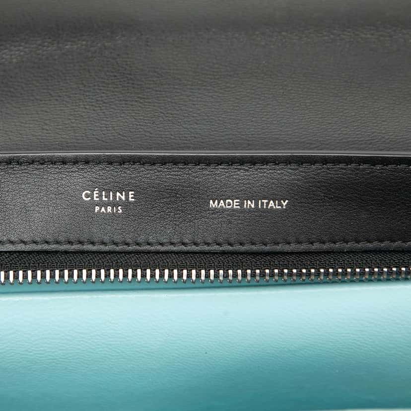 Celine Small Tricolor Leather Trapeze Satchel Black Leather Good condition - Box View