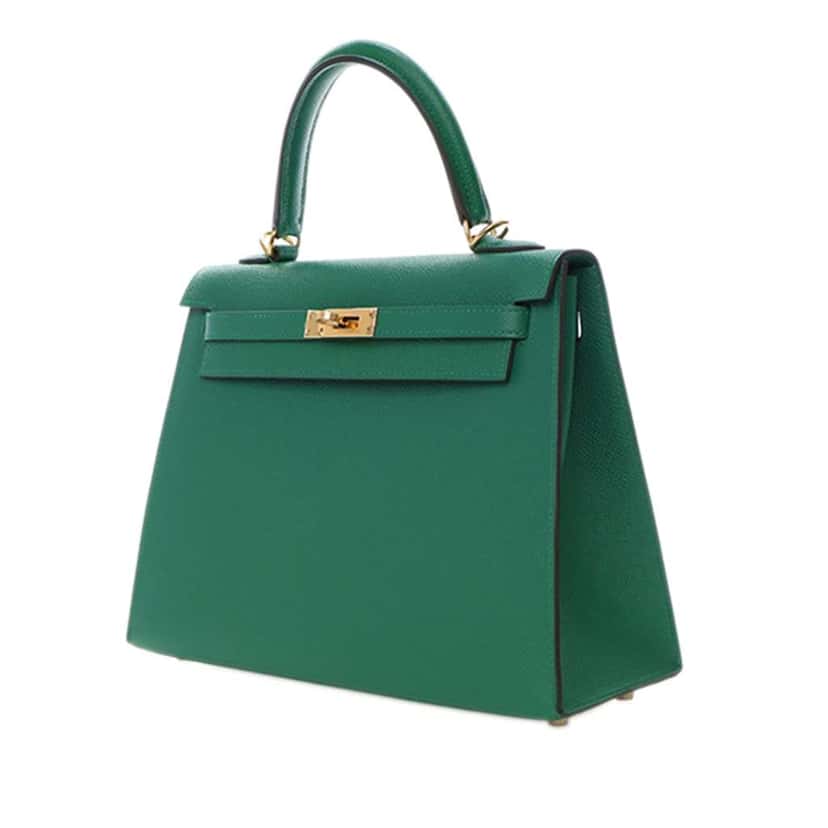 Hermès Epsom Kelly II Sellier 25 Green Leather Good condition - Back View