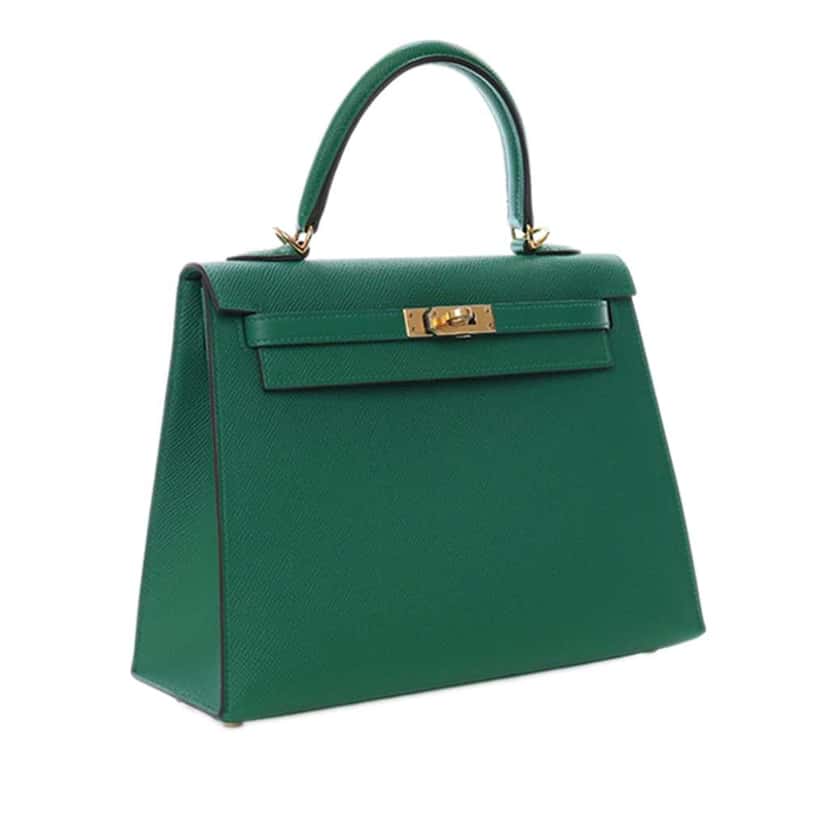Hermès Epsom Kelly II Sellier 25 Green Leather Good condition - Inside View