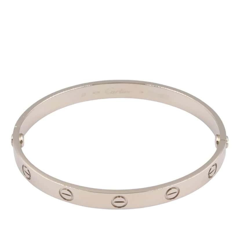 Cartier 18K White Gold Classic Love Bracelet Silver White Gold Good condition - Back View