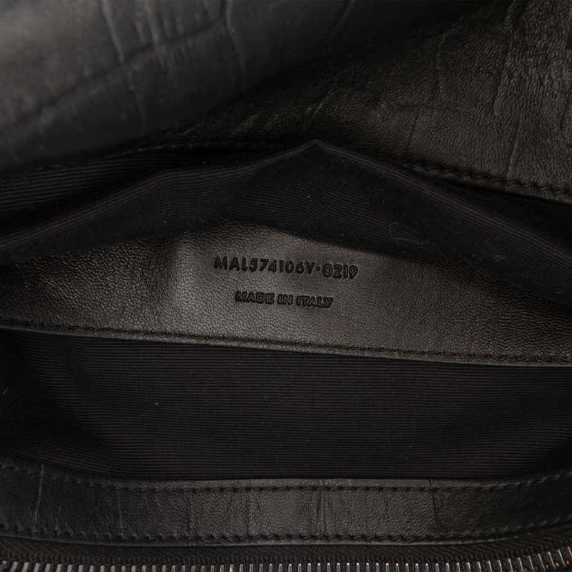 Saint Laurent Medium Croc Embossed Calfskin Monogram West Hollywood Crossbody Black Leather Good condition - Model View