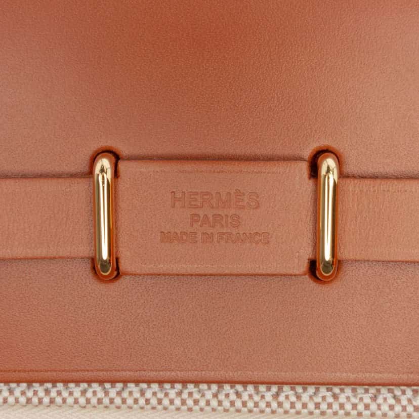 Hermès Military Toile and Vache Hunter Herbag Zip 20 Brown Canvas Good condition - Box View