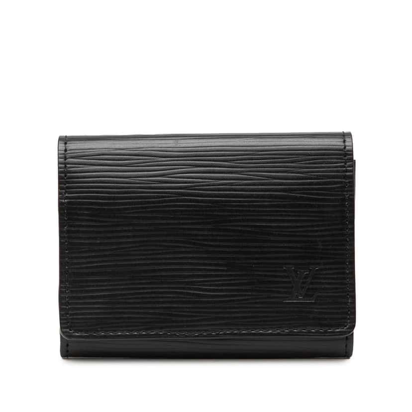 Louis Vuitton Epi Envelope Business Card Holder Black Leather Good condition - Front View