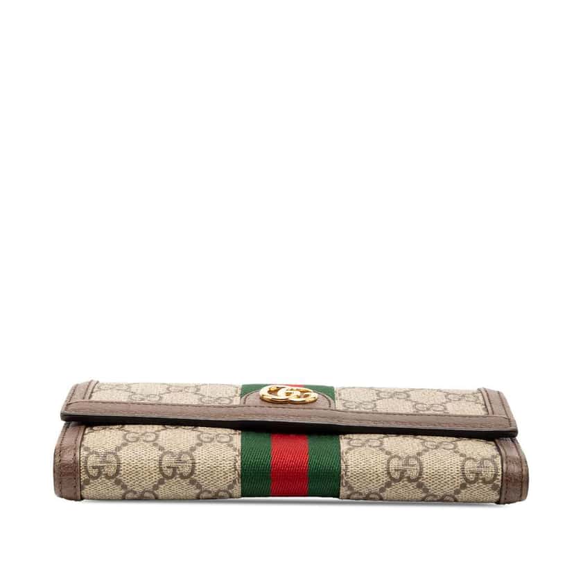 Gucci GG Supreme Web Ophidia Continental Wallet Brown Canvas Good condition - Inside View