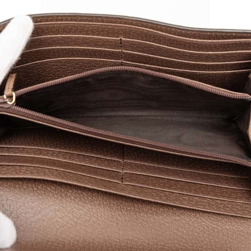 Gucci GG Supreme Web Ophidia Continental Wallet Brown Canvas Good condition - Model View