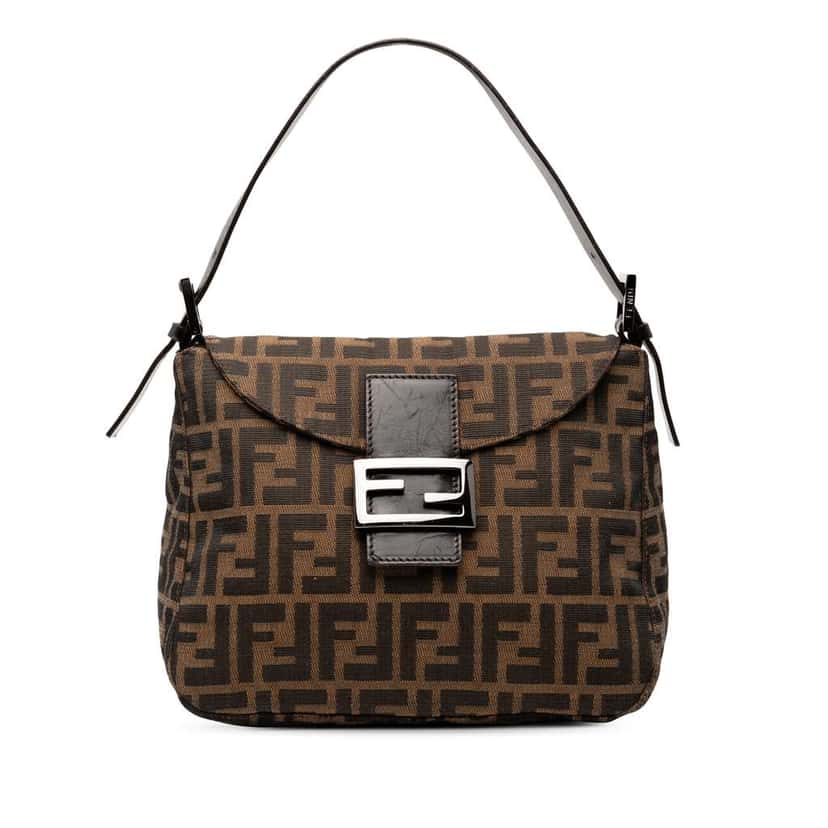 Fendi Zucca Canvas Double Flap Mamma Brown Canvas Good condition - Front View