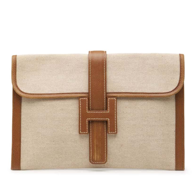 Hermès Toile Jige 29 Brown Canvas Good condition - Front View