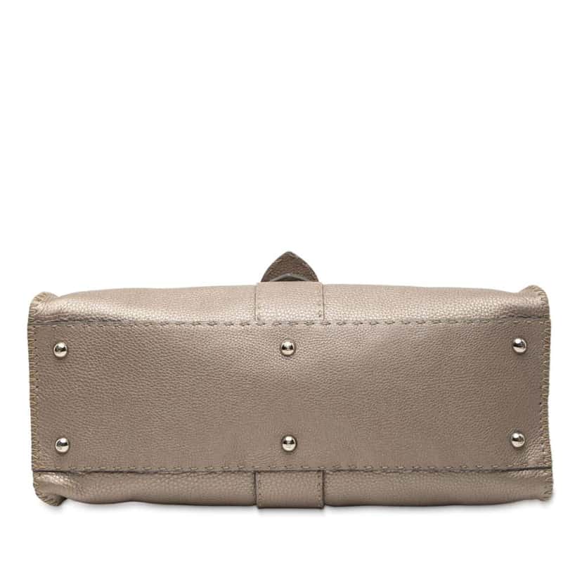 Fendi Leather Selleria Sporty Shoulder Bag Brown Leather Good condition - Inside View