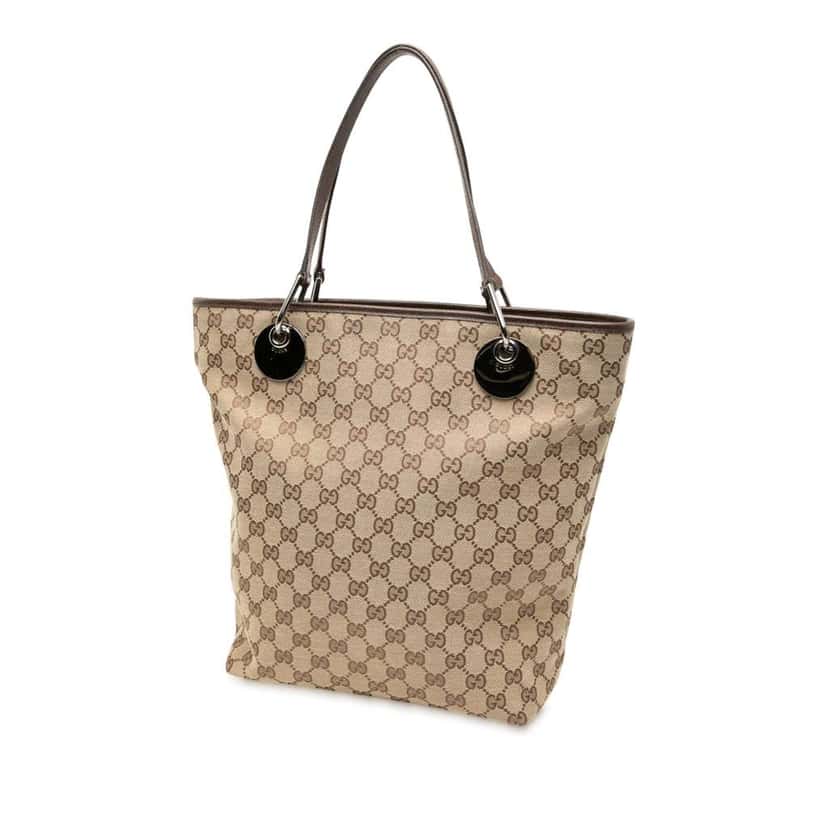 Gucci GG Canvas Eclipse Tote Brown Canvas Good condition - Back View