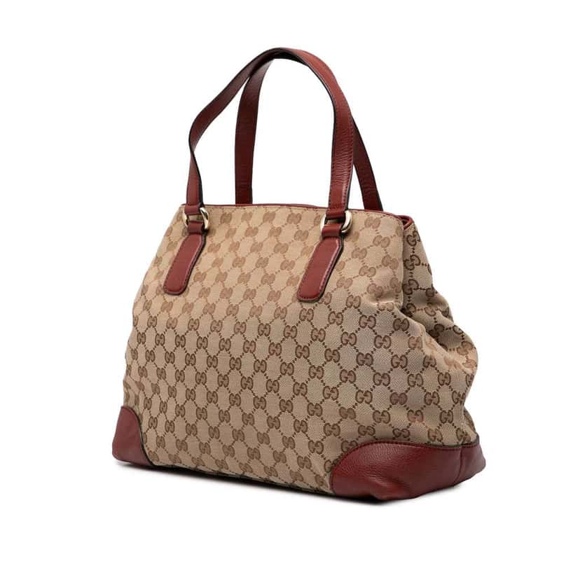 Gucci Medium GG Canvas Web Dressage Tote Brown Canvas Very good condition - Back View