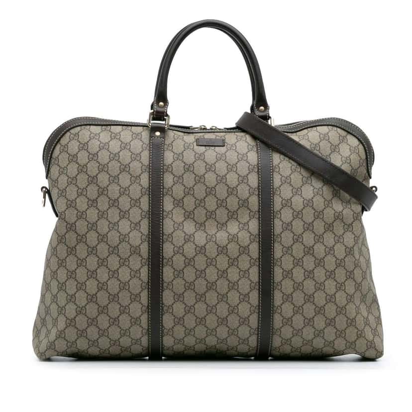 Gucci GG Supreme Travel Bag Brown Canvas Good condition - Front View