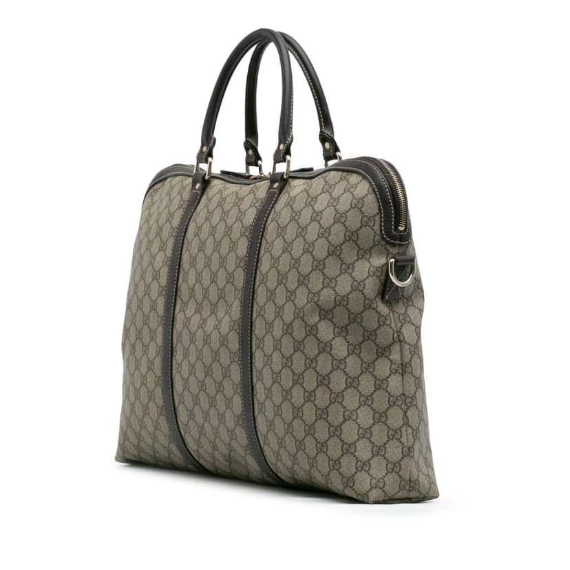 Gucci GG Supreme Travel Bag Brown Canvas Good condition - Back View