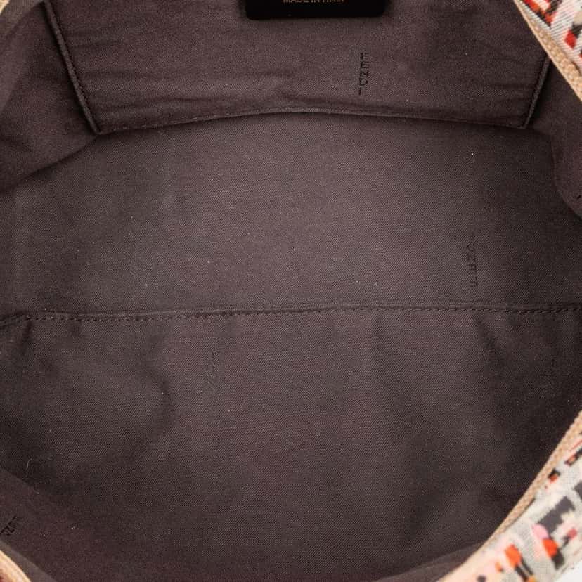 Fendi Mini Zucchino Canvas Floral Superstar Tote Pink Canvas Good condition - Model View