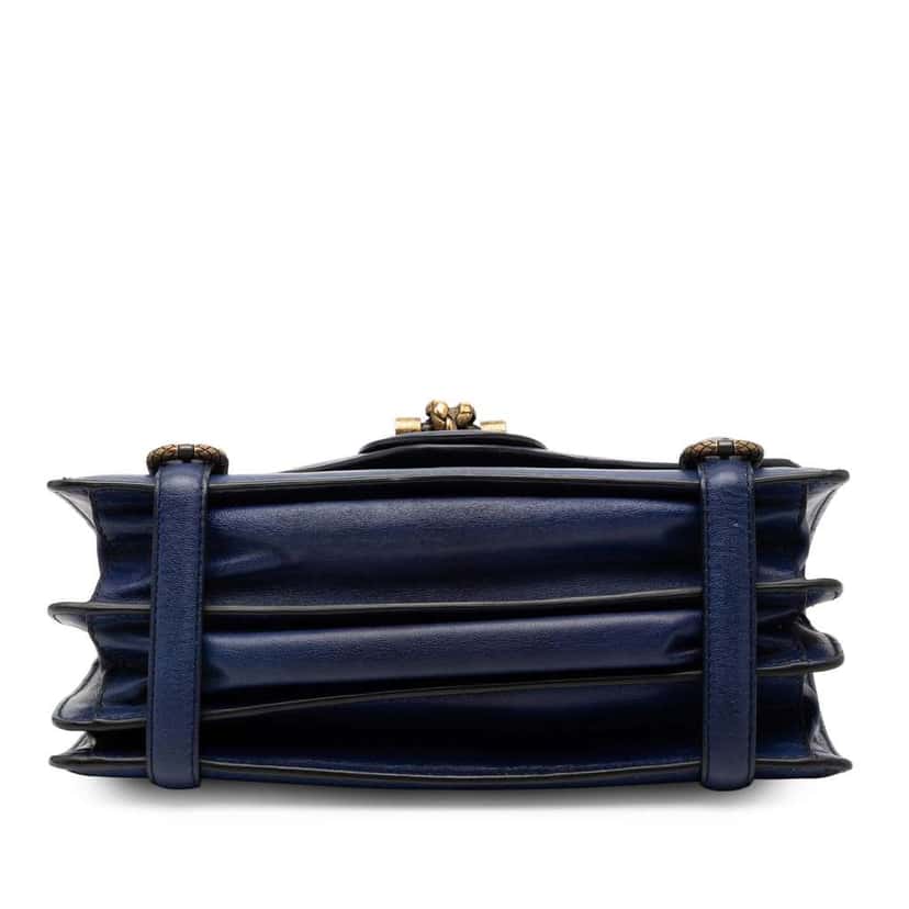 Bottega Veneta Nappa Intrecciato City Knot Shoulder Bag Blue Leather Good condition - Inside View