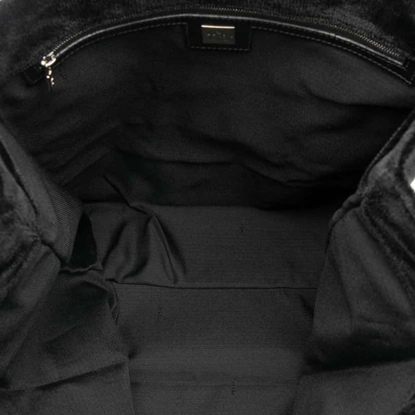 Fendi Velour Logo Tote Black Velvet Good condition - Inside View