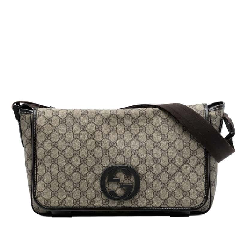 Gucci GG Supreme Interlocking G Crossbody Brown Canvas Very good condition - Front View
