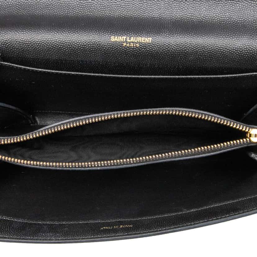Saint Laurent Mini Grain de Poudre Uptown Crossbody Black Leather Very good condition - Model View
