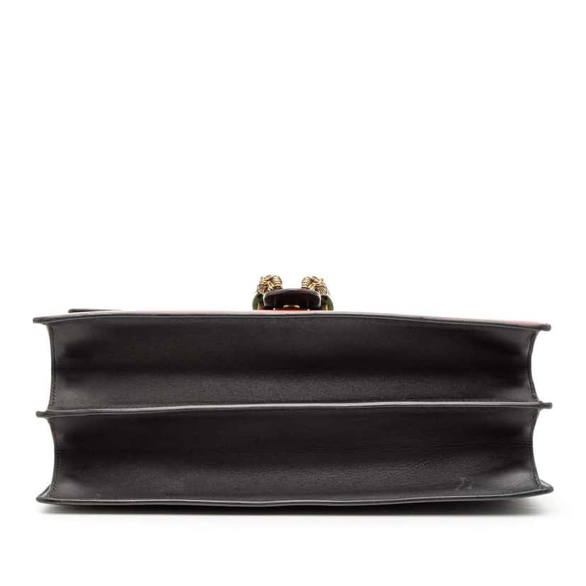 Gucci Large Leather Bamboo Dionysus Web Satchel Black Leather Good condition - Inside View