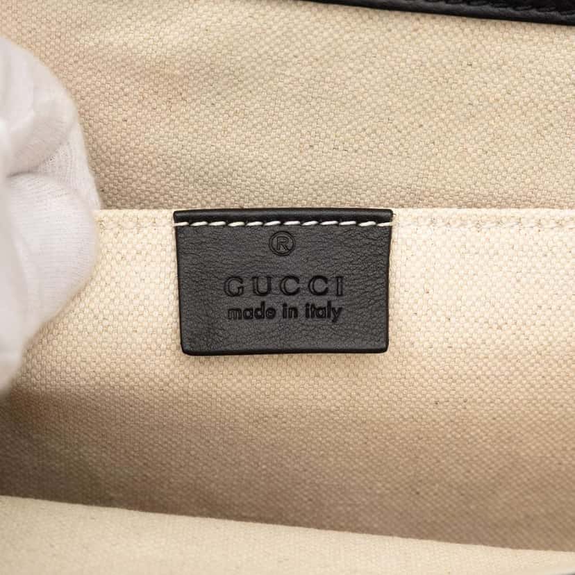 Gucci Large Leather Bamboo Dionysus Web Satchel Black Leather Good condition - Box View