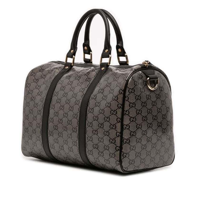 Gucci Medium GG Crystal Joy Boston Grey Canvas Good condition - Back View