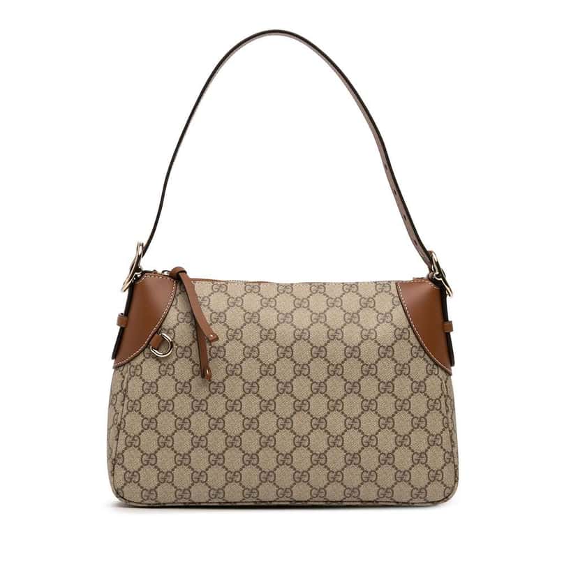 Gucci Medium GG Supreme Emblem Shoulder Bag Brown Canvas Good condition - Front View