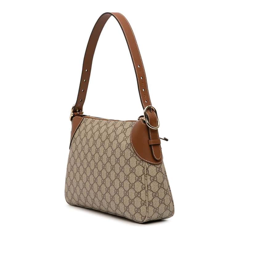 Gucci Medium GG Supreme Emblem Shoulder Bag Brown Canvas Good condition - Back View