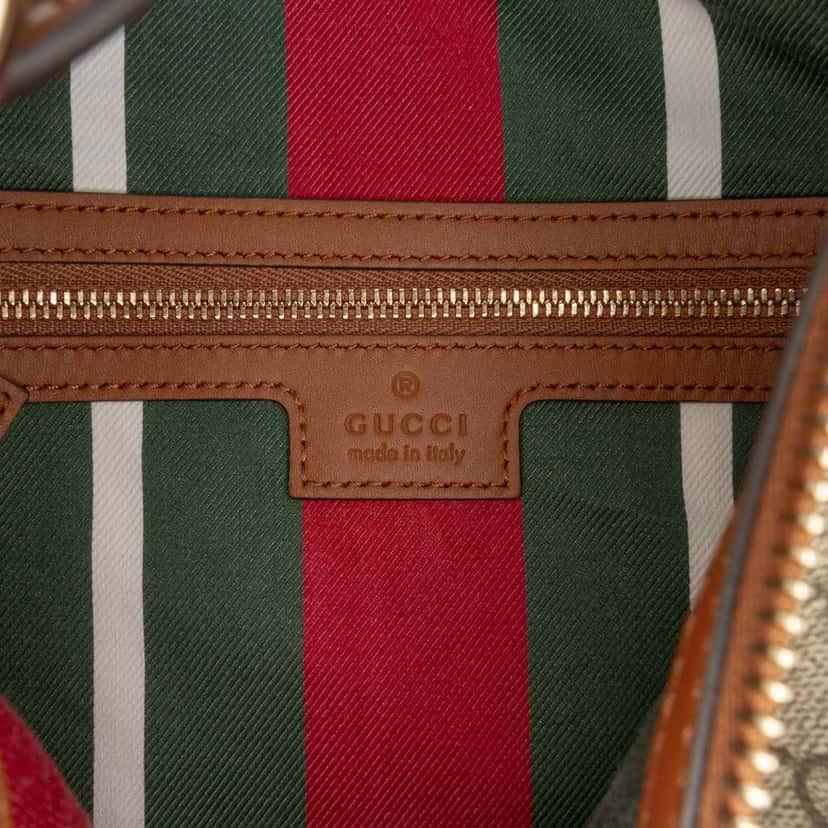 Gucci Medium GG Supreme Emblem Shoulder Bag Brown Canvas Good condition - Box View