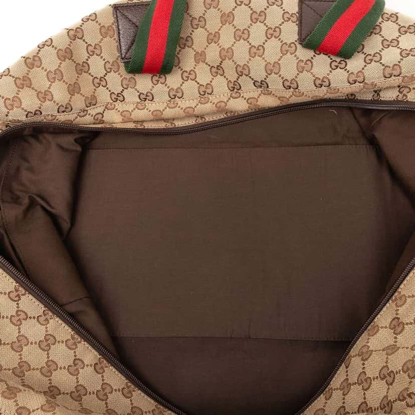 Gucci GG Canvas Web Travel Bag Brown Canvas Very good condition - Model View