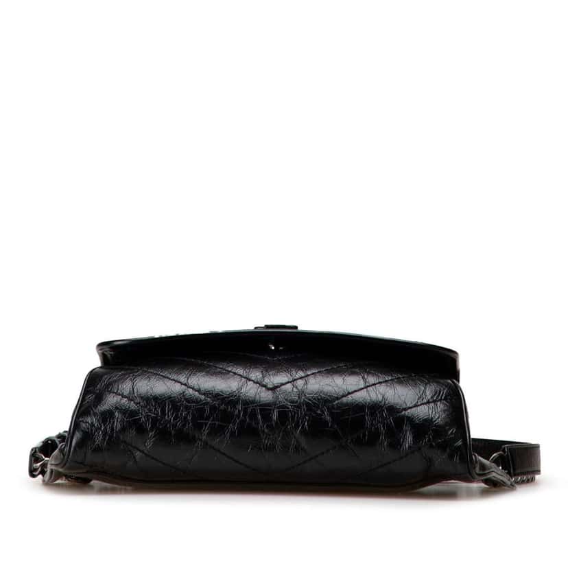 Saint Laurent Crinkled Calfskin Monogram Niki Belt Bag Black Leather Good condition - Inside View
