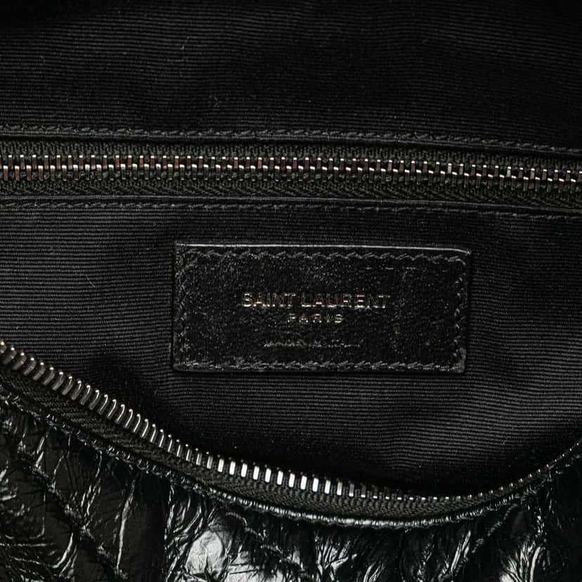 Saint Laurent Crinkled Calfskin Monogram Niki Belt Bag Black Leather Good condition - Box View