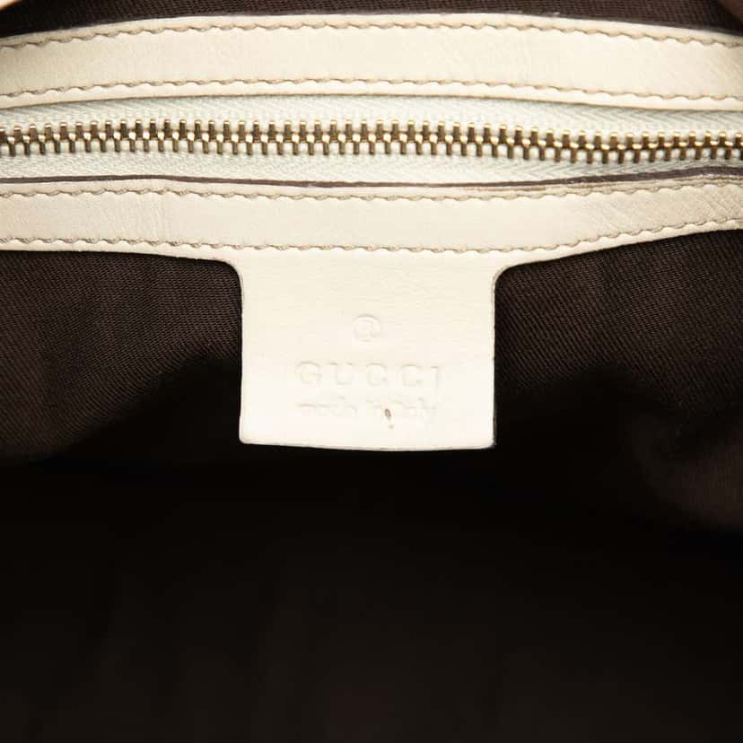 Gucci Leather Dialux Britt Tote White Leather Very good condition - Box View