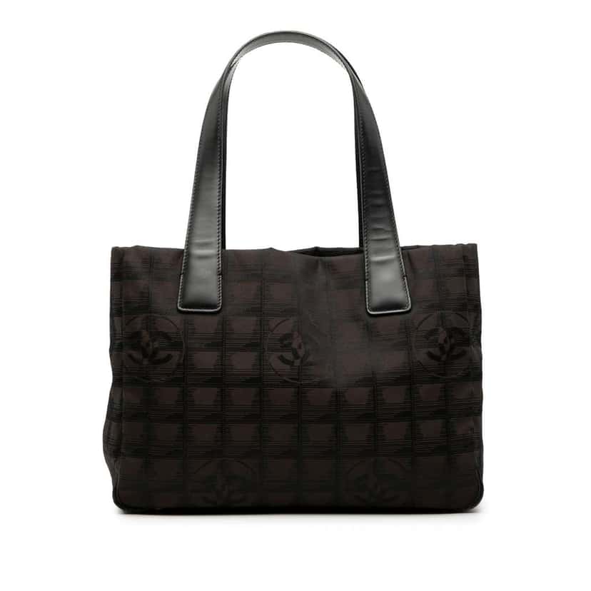 Chanel New Travel Line Nylon Tote Brown Very good condition - Front View
