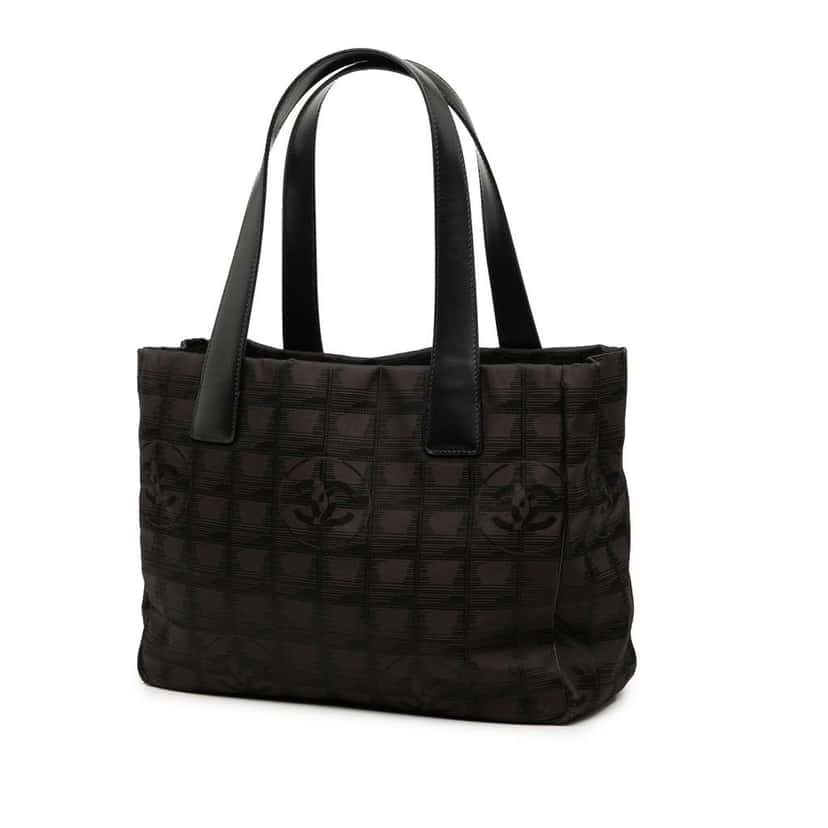 Chanel New Travel Line Nylon Tote Brown Very good condition - Back View