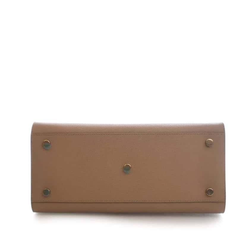 Saint Laurent Small Grained Calfskin Sac De Jour Satchel Brown Leather Good condition - Model View