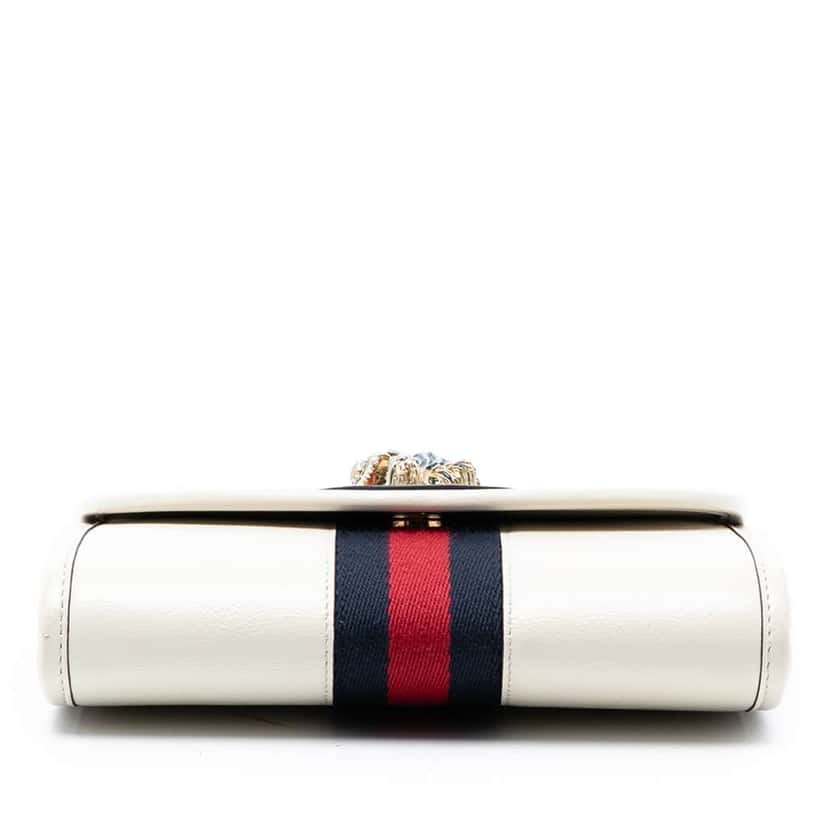 Gucci Mini Leather Rajah Web Chain Crossbody White Leather Very good condition - Inside View