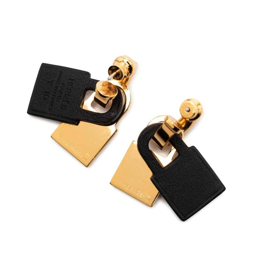 Hermès Gold Plated Swift O Kelly Earrings Gold Metal Good condition - Back View