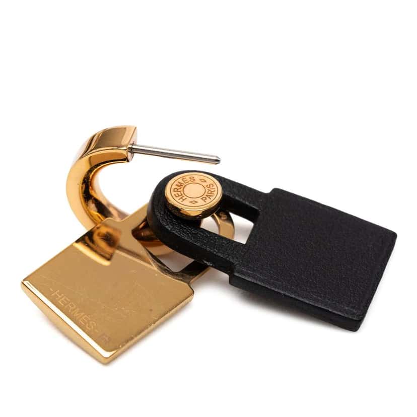 Hermès Gold Plated Swift O Kelly Earrings Gold Metal Good condition - Box View