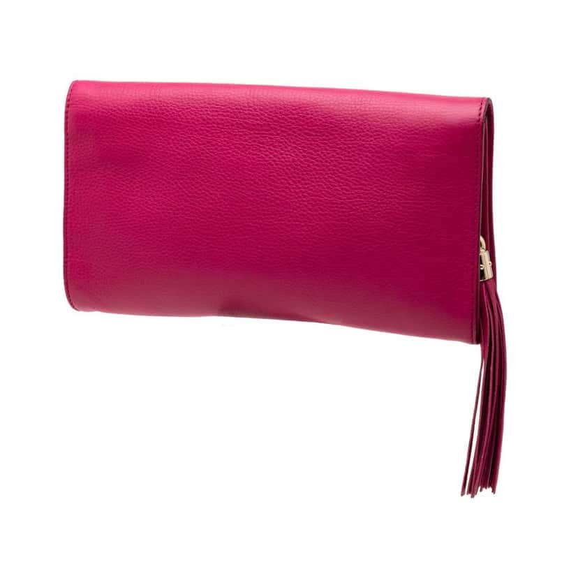 Gucci Leather Soho Disco Clutch Pink Leather Good condition - Back View